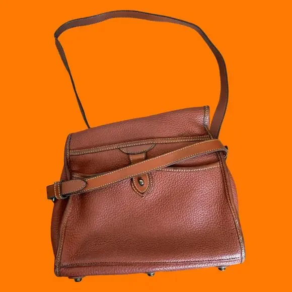 80's 90's vintage brown leather saddle bag purse handbag Dooney & Bourke *AS IS* - Picture 4 of 8